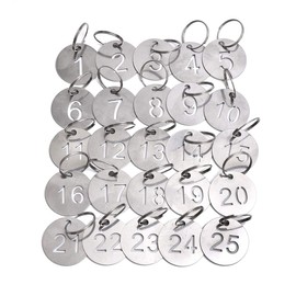 MITUKE Door Number Tag, Cloak, Double Sided, Door Number Tag, Cloak for Business Control, Number Tag, Key Label Tag, Waterproof, High Temperature Resistant, Includes Key Ring (Diameter 1 to 25 mm)