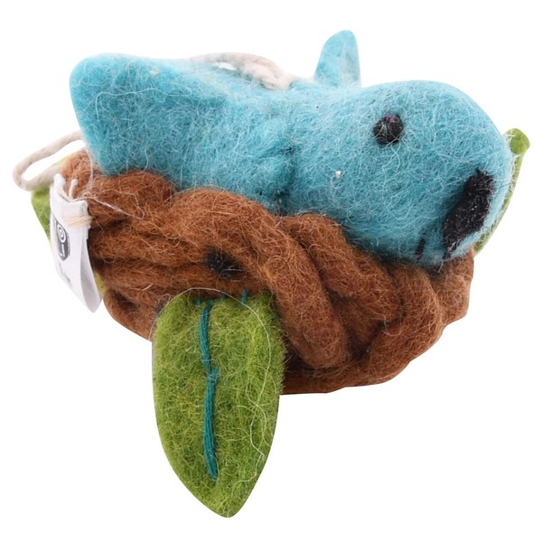 dzi Hand Felted Bluebird Nest Decorative Garden Bird Ornament
