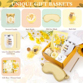 Gifts for Mom, 7PCS Mom Birthday Gifts, Christmas Gifts for Mom, Relaxing Spa Self Care Gifts Basket for Mom, Gifts Mother in Law, Unique Mother's Day Gift Ideas, Mom Christmas Gifts from Daughter Son