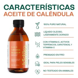 Aceite Caléndula Hebbe Cosmetics 250ml Antiacné e Hidratante Facial y Corporal                                                                        