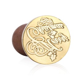 Mceal Wax Seal Stamp, Brass Seal with Wooden Handle, Merry Christmas