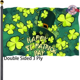 St. Patrick's Day Flags 3x5 Outdoor Double Sided 3 Ply Heavy Duty Happy St Patricks Day Flags Banner for Outside with 2 Brass Grommets UV protection Fade Resistant for Indoor Outdoor
