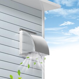 4 Inch Dryer Vent Cover Outside, HG Power Exterior Vent Cover with Removable Screen & Cushioned Non-Return Flap, Stainless Steel Air Wall Vent for House, Range Hood, AC, Opening Diameter: 3.81" Silver