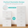 BOLUO Stackable Storage Drawers Closet Organizers and Storage Fabric White