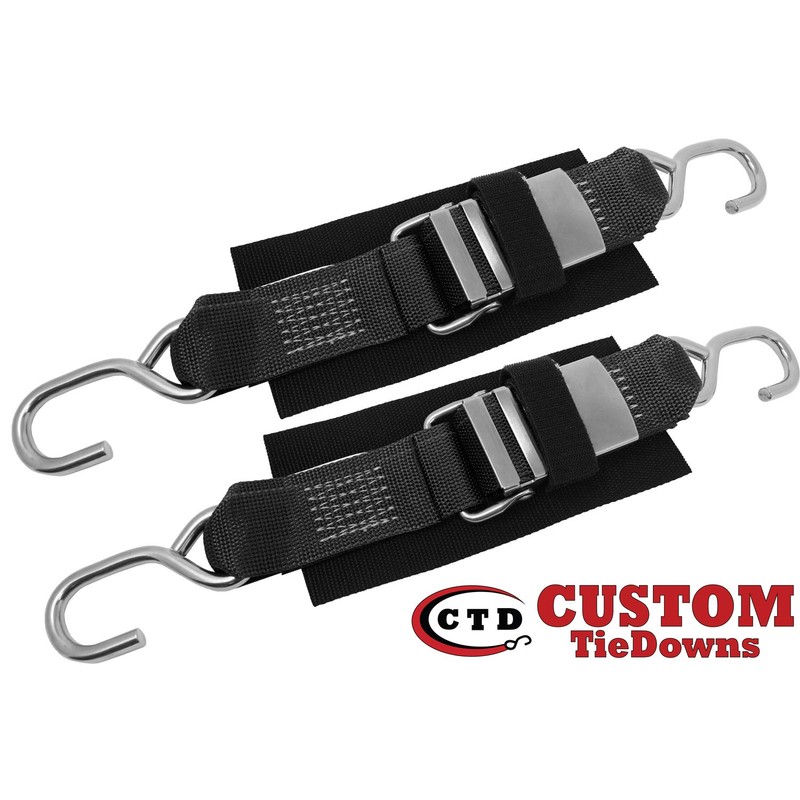CustomTieDowns 2 Pack, 2 Inch x 4.5 Foot Stainless Steel