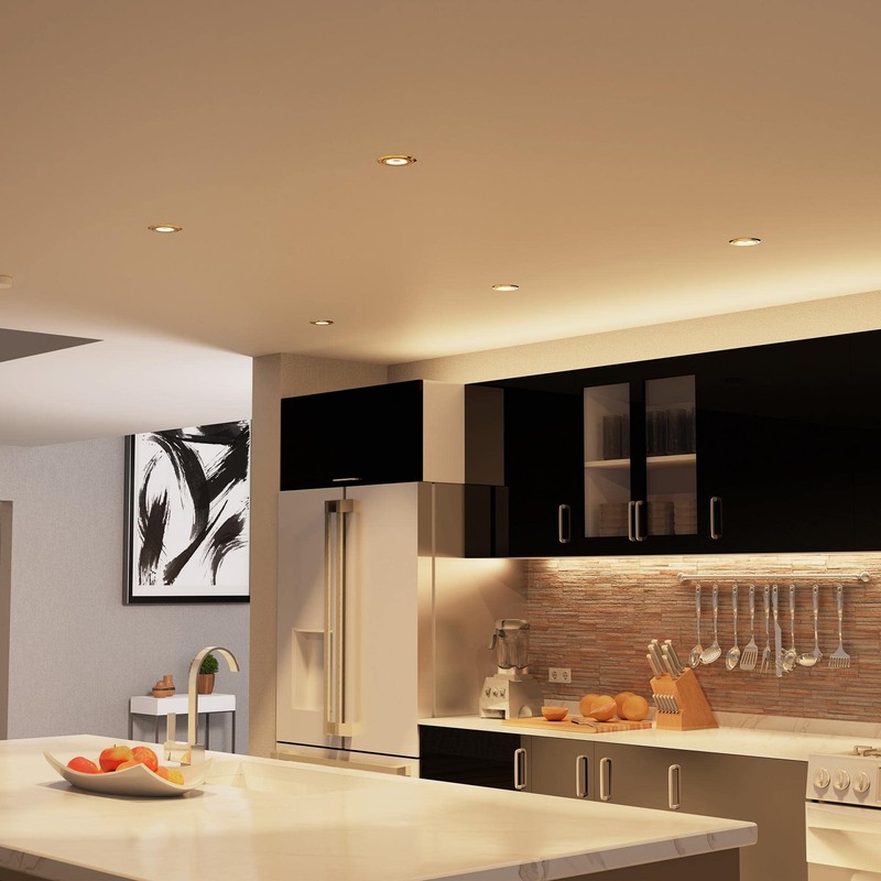 ledscom.de 6 pcs. recessed Ceiling Frame FABI, Round, swivelling, Gold