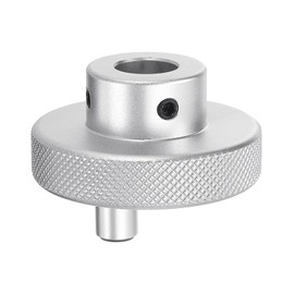 HARFINGTON Aluminum Alloy Handwheel 50mm OD 14mm Bore Lathe Hand Wheel with Rotate Handle Aluminum Milling Machine Handle with Wrench and 2pcs Screws for Milling Machine Lathe, Silver Tone