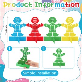 Yuntau 8 Pcs Candy Birthday Party Decoration for Kids Candy Themed Honeycomb Table Centerpieces Colorful Gingerbread Birthday Party Decorations for Baby Shower Tabletop Ornaments