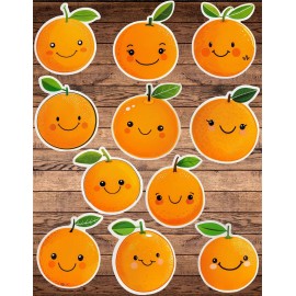 Handmade Happy Kawaii Oranges Die Cut Vinyl Stickers Notebook Laptop WaterBottle