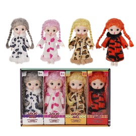 Caruras 4Pcs Baby Dolls Gift Set,6inch Doll Toys with Movable Joints, for Children Over 3 Years Old