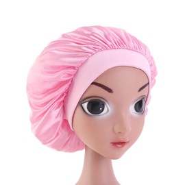 KESYOO Night Cap Silk Kids Hair Cap Sleeping Cap Satin Bath Cap Sleeping Cap Sleep Hat for Sleeping Elastic Wide Belt Hair Care Hat Adjustable Size Set of 3 Colors