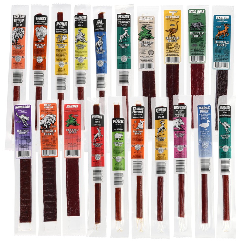Buffalo Bob's Exotic Jerky Set- Staff Favorite 20 Piece Assortment: