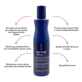 Shampoo Matizador De Canas, Luces, Rayos Matisse Anven 240ml