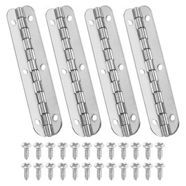 PATIKIL 4pcs Small Piano Hinges 2.6" x 0.6" Mini 90 Degree Jewelry Box Hinges (with Screws) for Jewelry Wood Box Silver