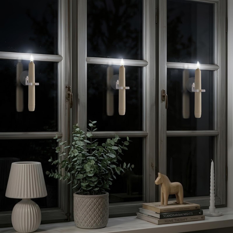 Homemory 12 Pcs Window Candles with Sensor Dusk to Dawn,