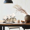 Black Iron Candelabra Candle Holder: Adjustable Fireplace Centerpiece Stand Decor
