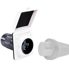 50 Amp RV Power Inlet Plug Box NEMA SS2-50P Replacement Shore Power Inlet for 3 Prong 50 Amp 125/250 Volt RV Extension Cord,50 Amp RV Male End Connector with Twist-Lock Connection,50A 125/250V