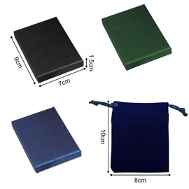 3pcs Jewelry Gift Box with 3pcs Velvet Bag, 7*9*1.5cm Jewelry Box, Earrings, Rings, Bracelets, Necklaces, Accessories Gift Box, Suitable for Anniversaries, Birthdays, Weddings, Christmas, Etc.