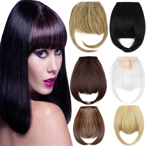 Clip in Bangs Hair Extensions 8" Thick Full Neat Bangs