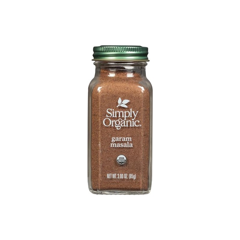 Simply Organic Garam Masala, 3-Ounce Jar, Northern Indian Spice Blend,