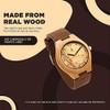 Treehut Wooden Watches for Men,Bamboo Watch with Genuine Brown Leather
