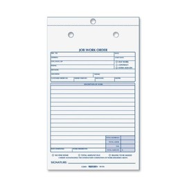 Rediform Job Work Order Book - 50 Sheet(s) - 2 Part - Carbonless - 8.50" x 5.50" Sheet Size - Assorted - 1Each