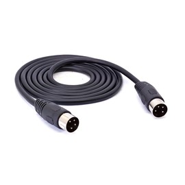 GLHONG 4 Pin DIN Male Plug Connector Cable, 5 FT, Black, Male-to-Male, Compatible with DVR, Speaker, Microphone