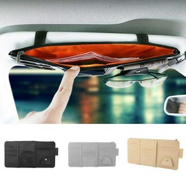 Baceyong Car Card Holder Organiser Bag Car Decoration Storage Bag Car Sun Visor - Black