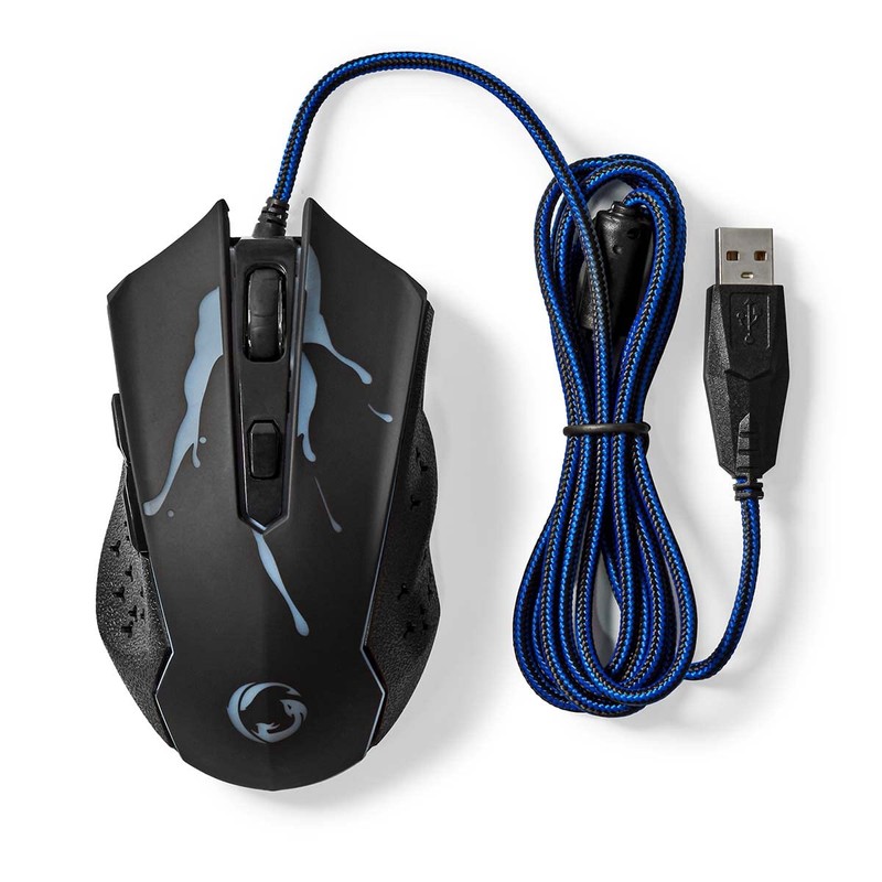 NEDIS Gaming Mouse - Wired - 1200/1800 / 2400/3600 DPI