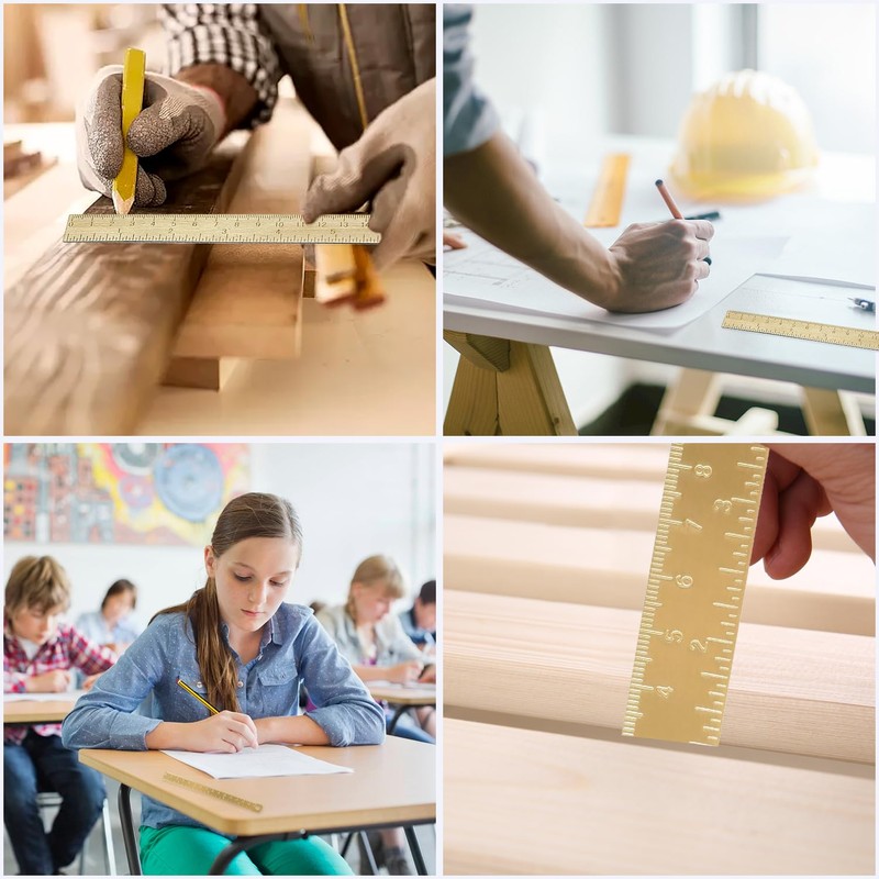 15cm Vintage Brass Ruler Copper Ruler Straight Ruler Drawing Ruler