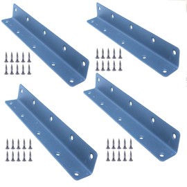 L Brackets, 4PCS Corner Brace Angle , Superior Stainless Steel Bracket,8'' x 1'' M, Thickness 2mm, Wood Shelf, Furniture, Cabinet Corner Bracket with Screws (Gray)