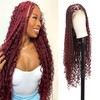 KERNORV 36" HD Full Lace Knotless Box Boho Braided Wigs