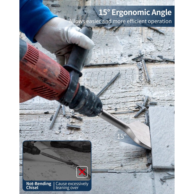 Firecore SDS Plus Chisel 3 Inch Wide by 6.5 Inch