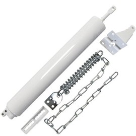 Ideal Security Pneumatic Lock for Screen Door with Chain, White (1.25-2 Inches)