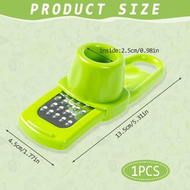 1PCS Garlic Grater Food Grade Stainless Steel Garlic Press Green Ginger Grater Peeler Squeezer Heavy Duty Garlic Presser User Friendly Durable Garlic Grinder for BBQ Cooking Kitchen Gadget