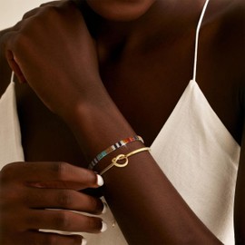 Tila Tile Beaded Bracelet for Women Boho Bracelets Jewelry Gifts Stackable Stretch Bracelets Gold Bracelet Stack Cute Jewelry Stocking Stuffers for Women