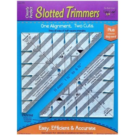 New Leaf Stitches Slotted Trimmer - Acrylic Template Ruler for Accurate Cutting and Trimming - Designed for Half-Square Triangles, Strip Piecing, Block Construction - Ideal Stencil & Tool for Quilters