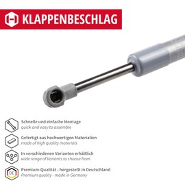 Gedotec Gas Lift 200n [The Original] 2 Pieces Lift-O-Mat Gas Pressure Damper I Cabinet Door Damper for Furniture I Shock Absorber for Kitchen Cabinets with Assembly Instructions (English language not