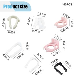 160PCS Car Fuel Line Clips, 7 Sizes Fuel Line Retainer Clips Assortment Kit, Plastic Fuel Line Retaining Clips Replacement 3/8" & 5/16" Fuel Line Clamp, Compatible with SUV Car Truck(160PCS)