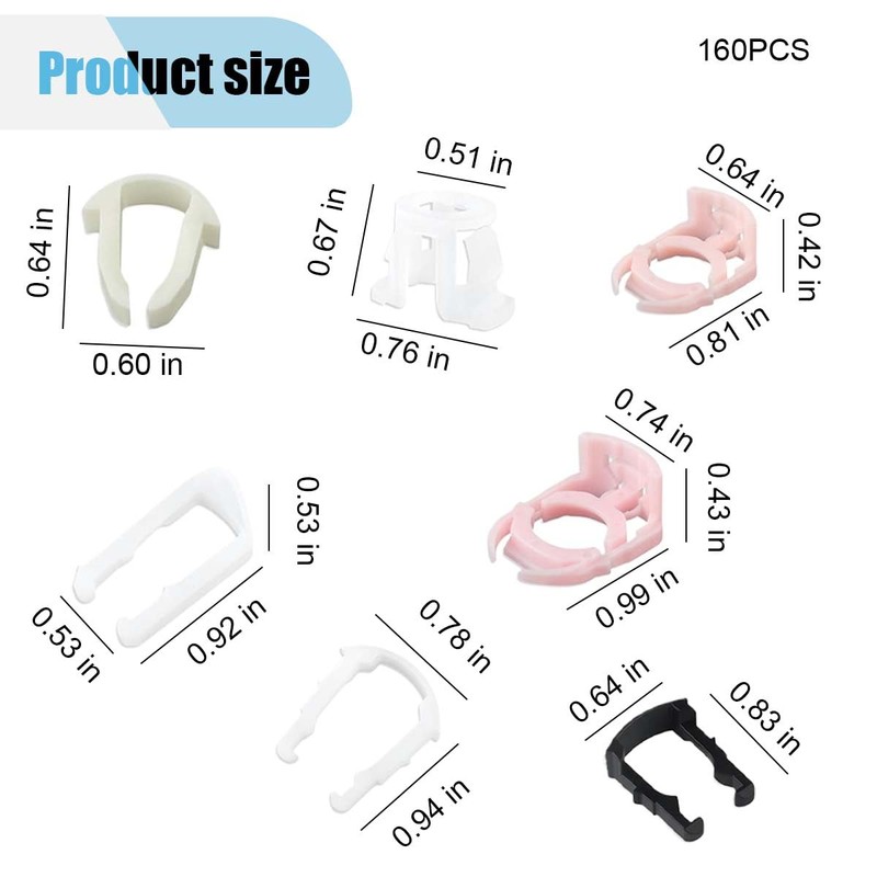 160PCS Car Fuel Line Clips, 7 Sizes Fuel Line Retainer