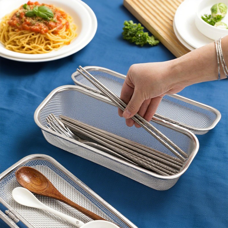 YUNYDSM 10.4×4.5×2.5’‘ Dishwasher Utensil basket, Stainless Steel Dishwasher Silverware Basket,