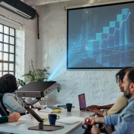 DAWASAPAT Projector Stand Desktop Foldable Stand with 1/4-Inch Thread, Height Adjustable and 360-degree Rotation Compatible with Most Under 2.2lbs Projectors for Home, Office