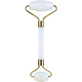 Gua Sha & Jade Roller, Guasha Tool for Face Massage, Self Care Gift for Women and Men, Facial Massager for Eyes, Neck & Skin Care Routine, Natural White Stone Quartz Beauty Tool for Anti-Aging