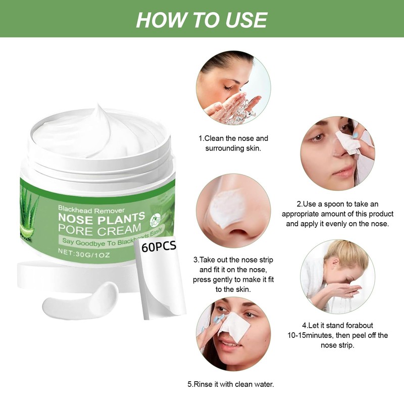 Blackhead Remover, Pack of 60 Blackhead Remover, Blackhead Remover, Clear