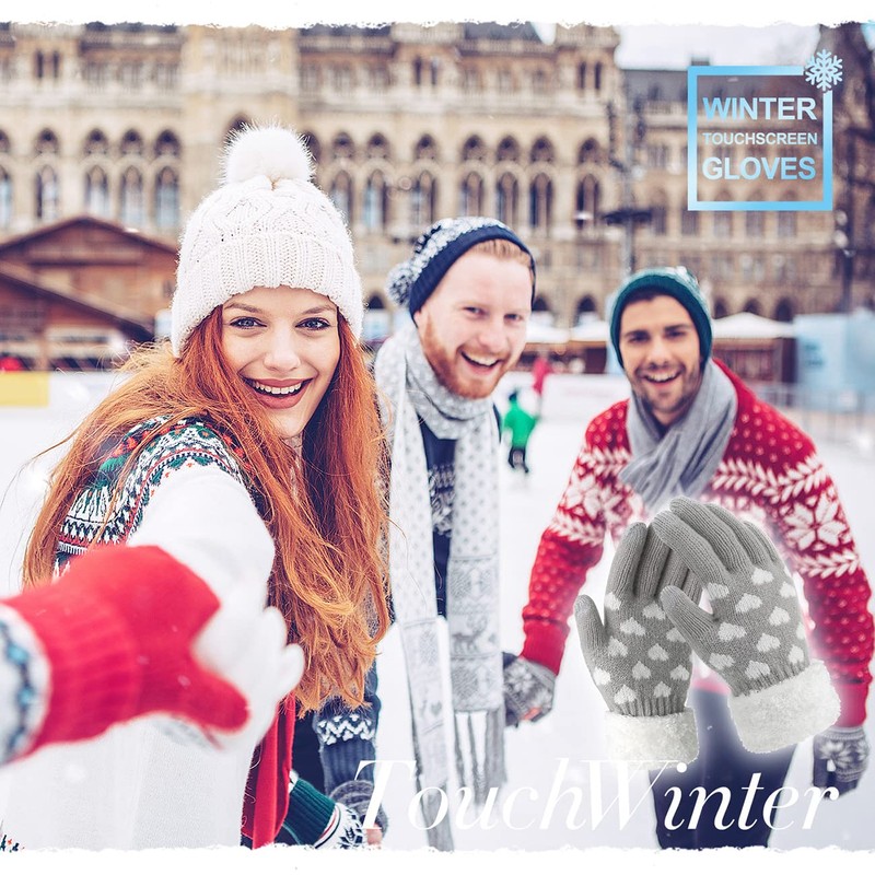 Veni Masee Winter Touchscreen Gloves, Snow Flower Print, Keep Warm,