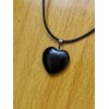 RICHARD-911 Collar Cadena Corazón Obsidiana Cuero Trenzado Joyería Pareja Amistad