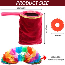 LOCOLO Magic Bag Magic Bag with Carry Handle, Bag for Magic Tricks with Magic Change Flower Magic Change Bag Twist Handle Makes Things Appear, Magic Trick Prop Tricks Bag