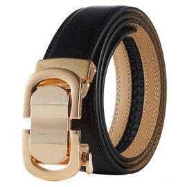 Designer Belts for Men, Leather Ratchet Dess Belt, Cut to Fit 32" to 45" Waist