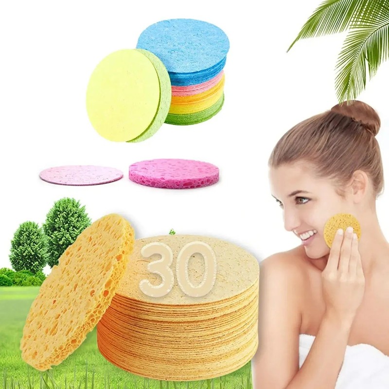 30 Pzs Esponja Facial Comprimida Para Limpieza Y Exfoliación