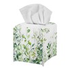 Freewander Green Leaves Tissue Box Cover Square PU Leather Facial